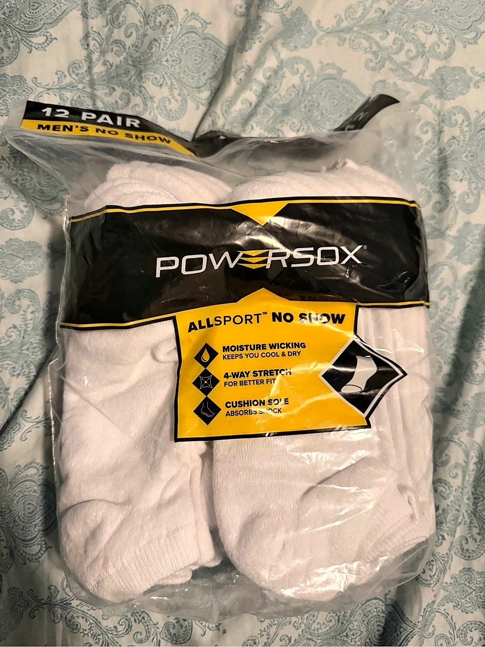 Powersox All Sport No Show 12 Pair White Athletic Socks